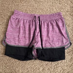Champion Purple Layered Athletic Shorts with Black Liner